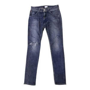 Hudson Collin Flap Skinny Jeans Blue Stretch Denim low rise flap pockets Size 26